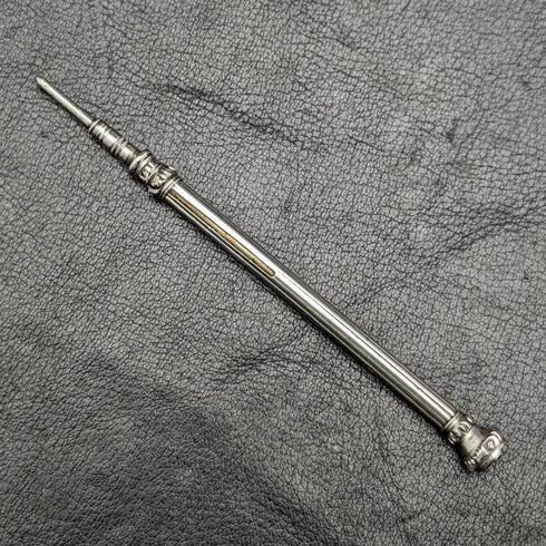 1880年頃 アンティーク 純銀製シャープペンシル 伸縮式77-100mm インタリオ付